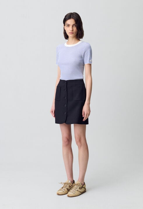 Fine-Knit Breton Stripe Top