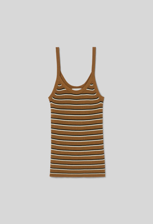 Striped Fine Knit Tank Top