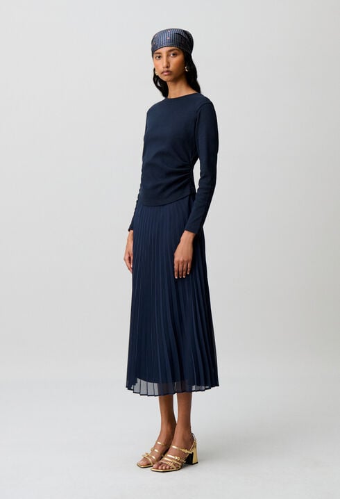 Bi-material t-shirt dress
