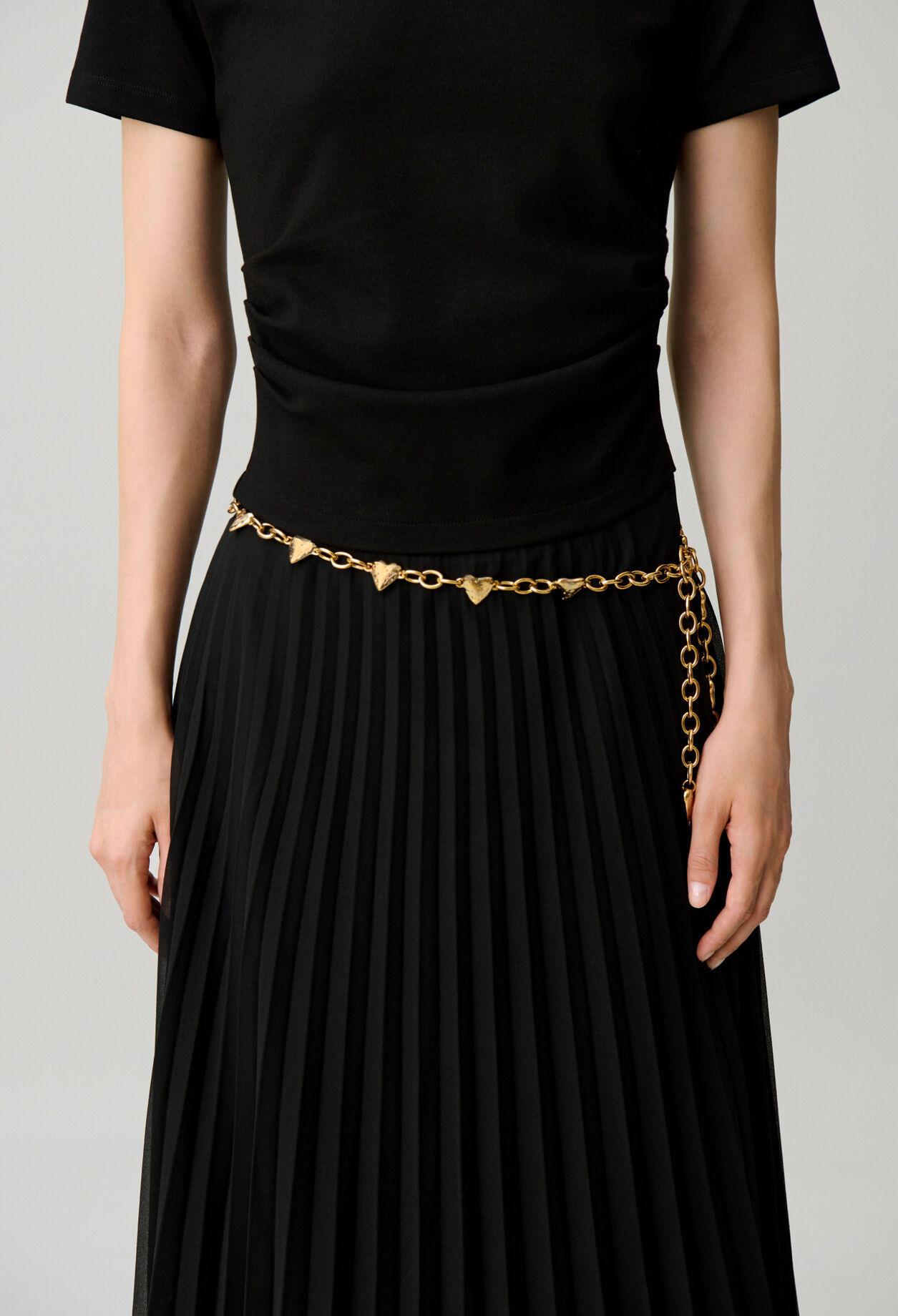 Hammered heart jewelled belt