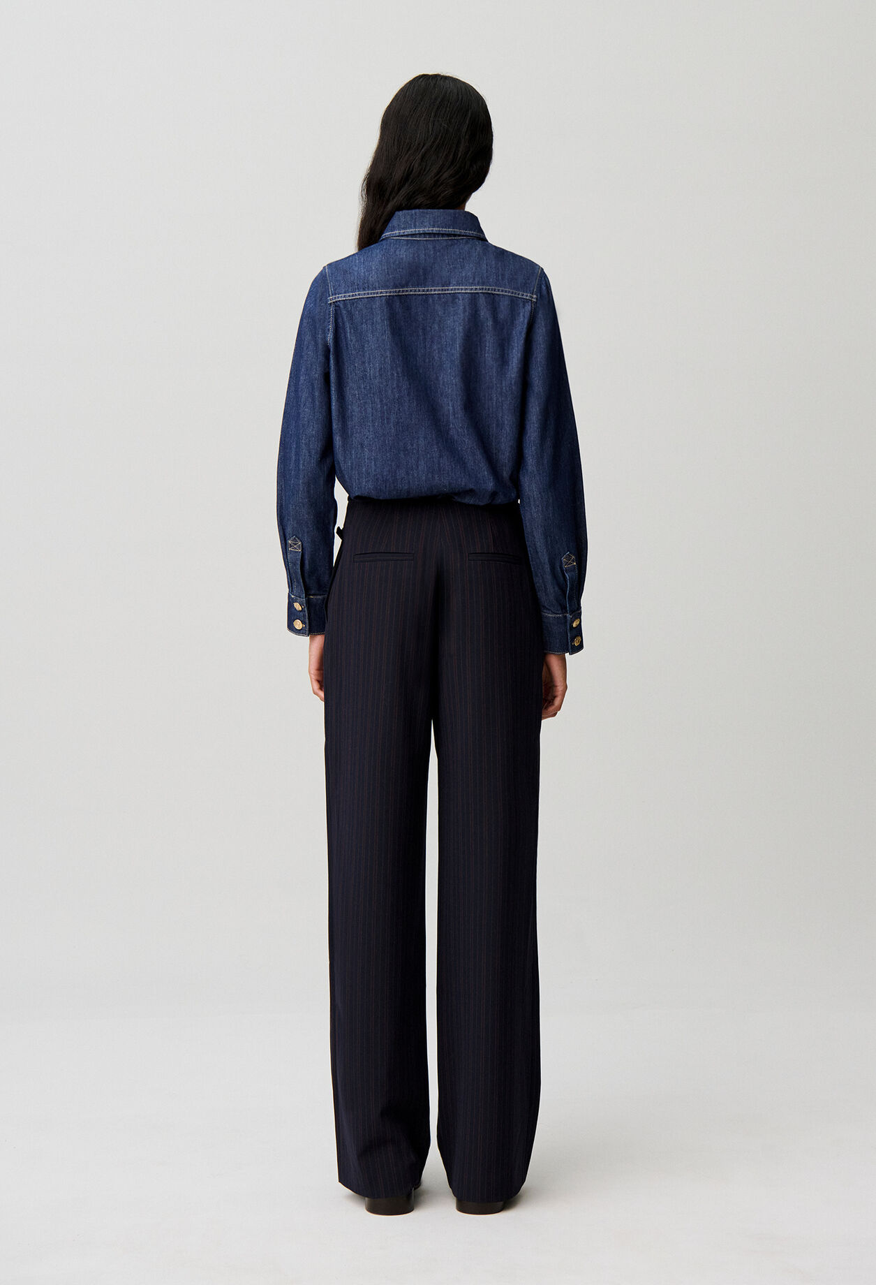 Straight striped trousers