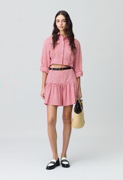 Gingham Check Mini Skirt
