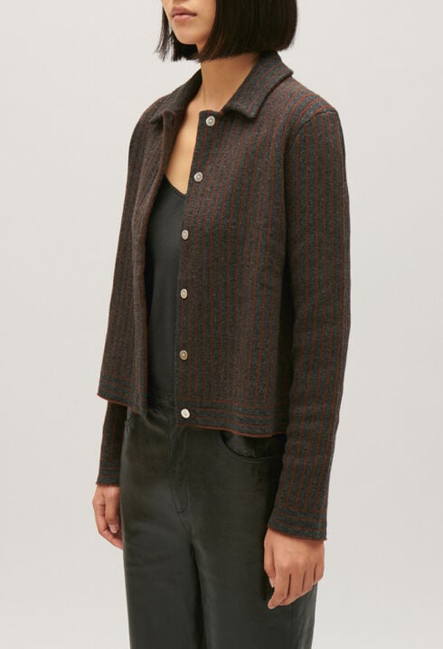 Stripy knit cardigan 