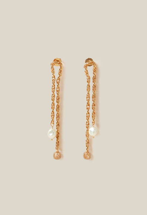 Gold chain earrings