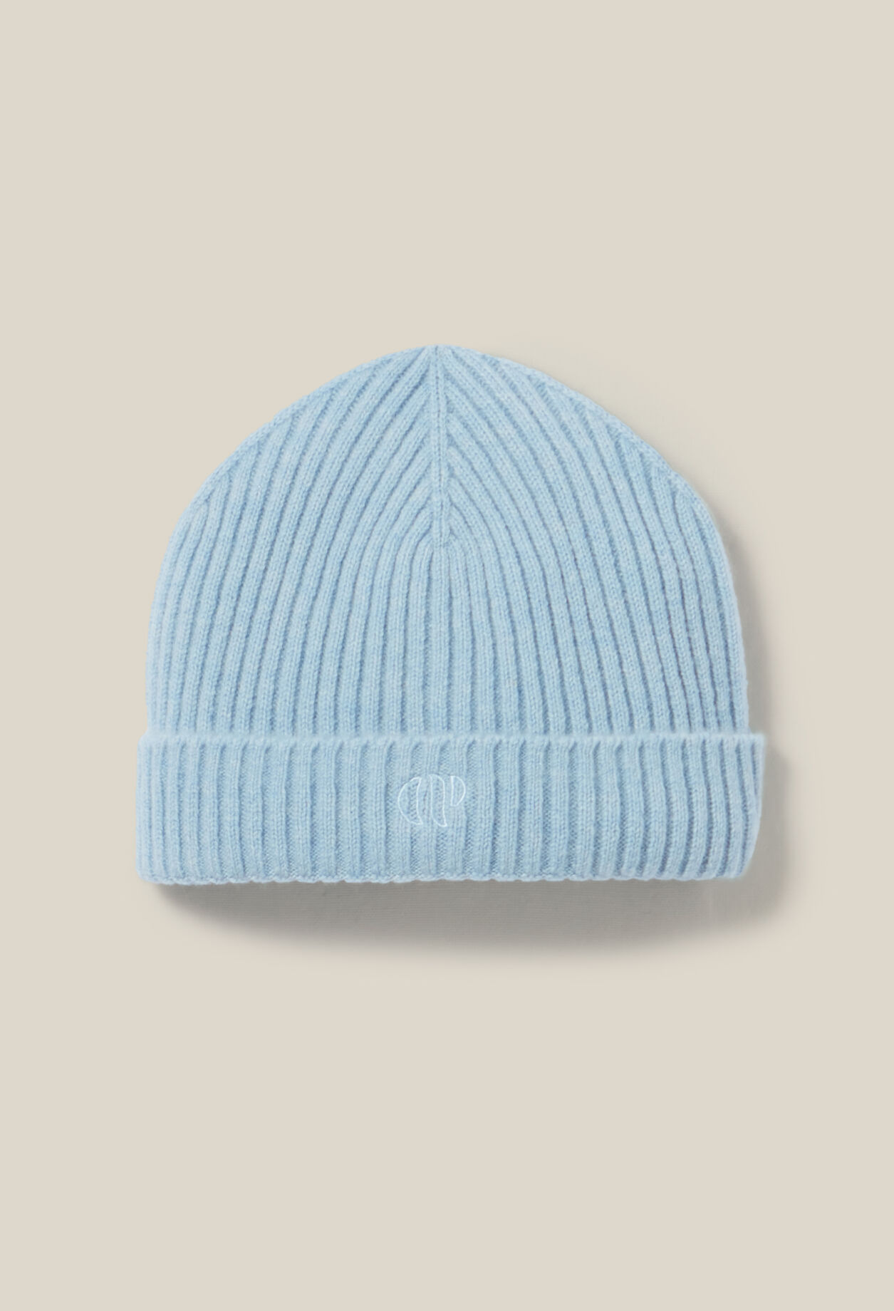 Cashmere ribbed hat CP embroidery