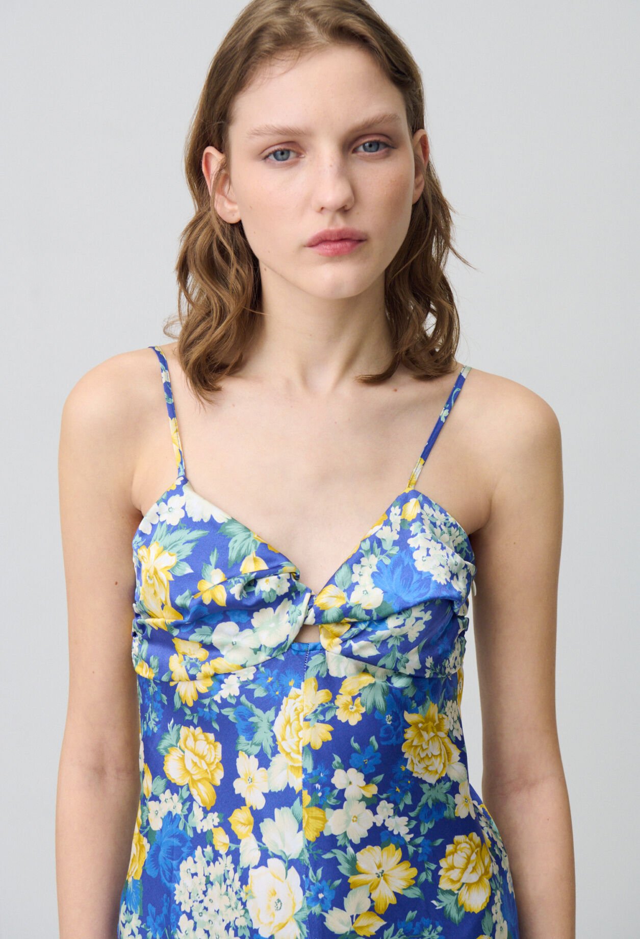 Floral Satin Maxi Dress