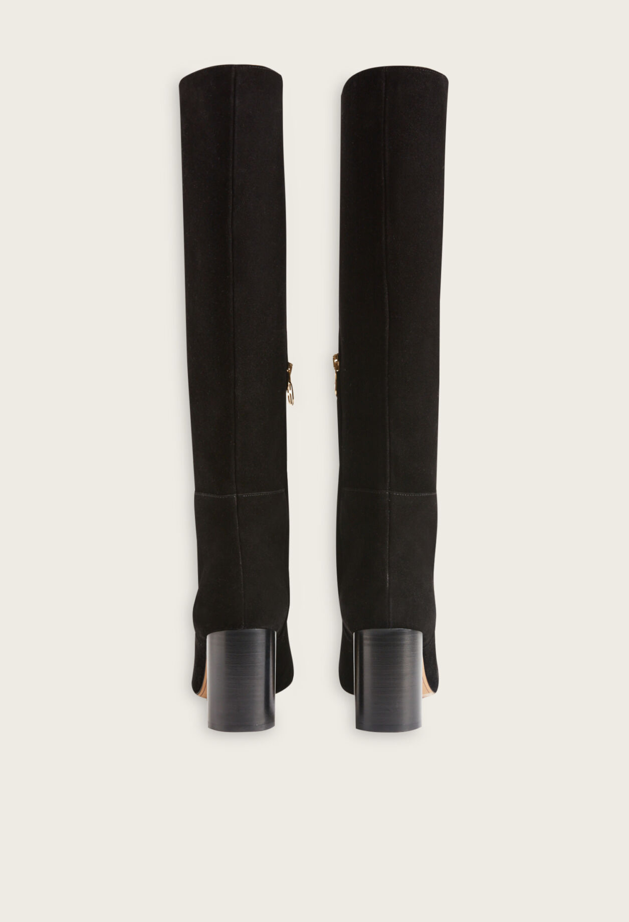Black suede tall boots