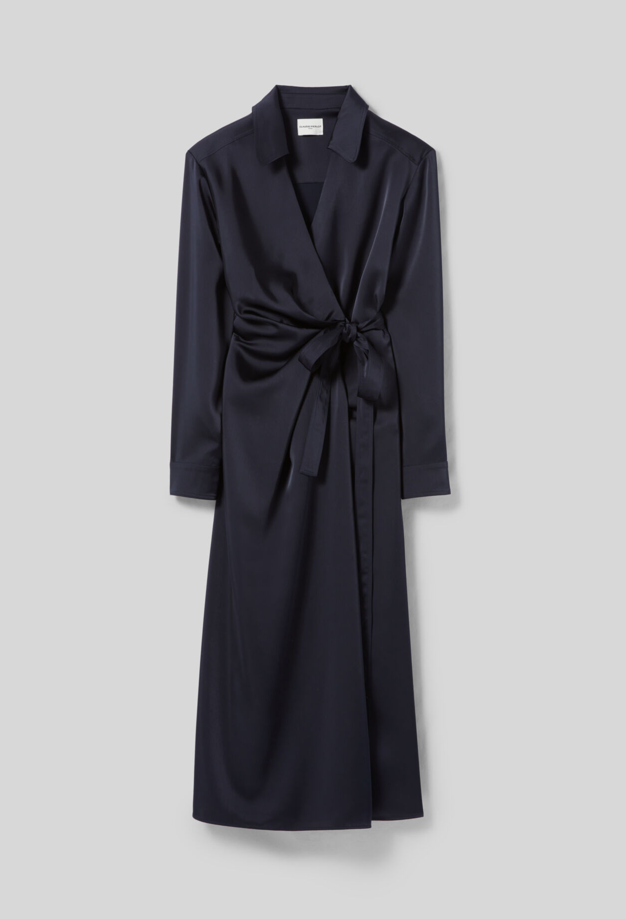 Mid-length Satin Wrap Dress