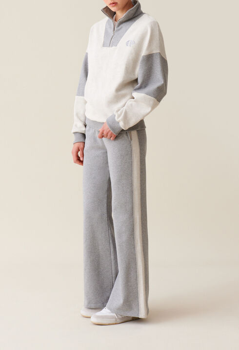 Zip-up High Neck Sweatshirt