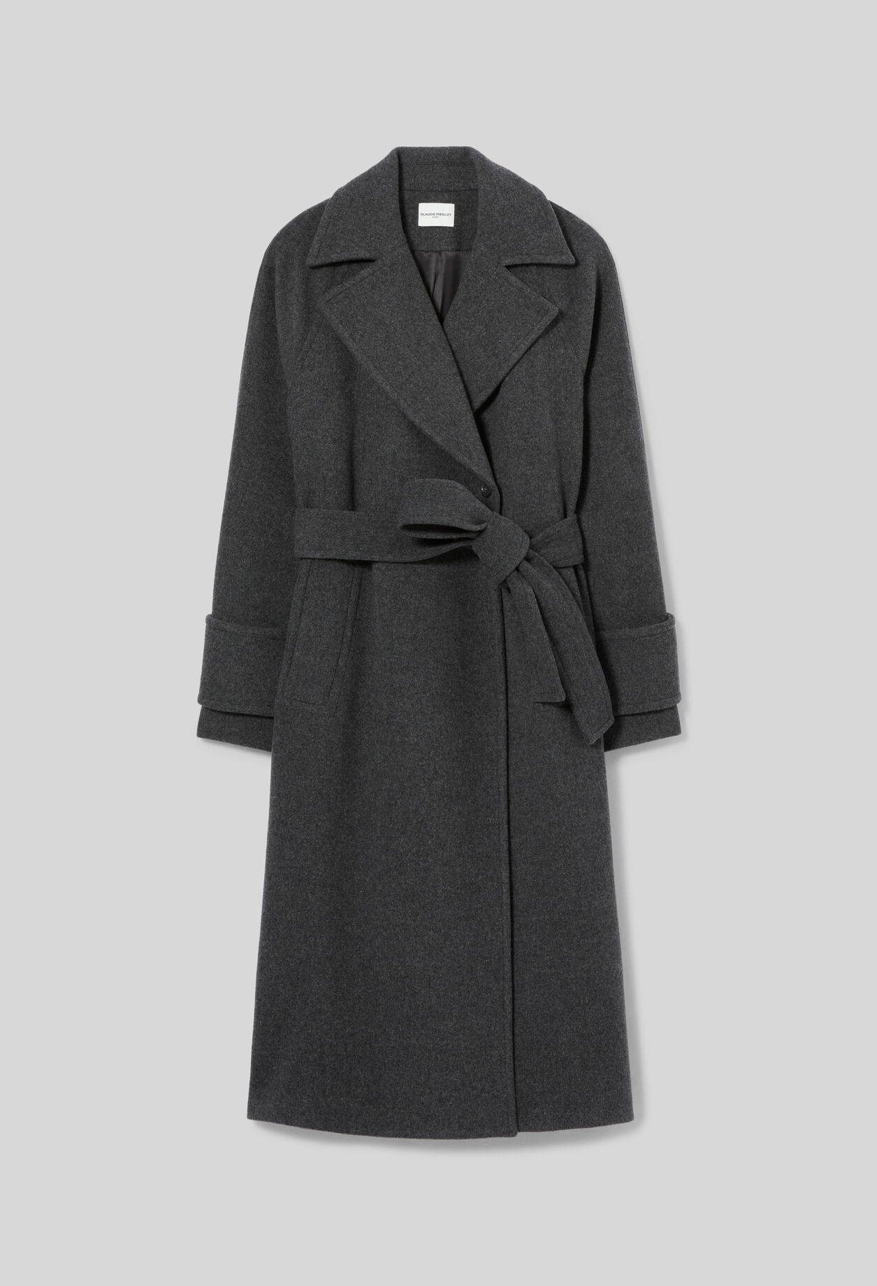 Mid-length wool blend coat