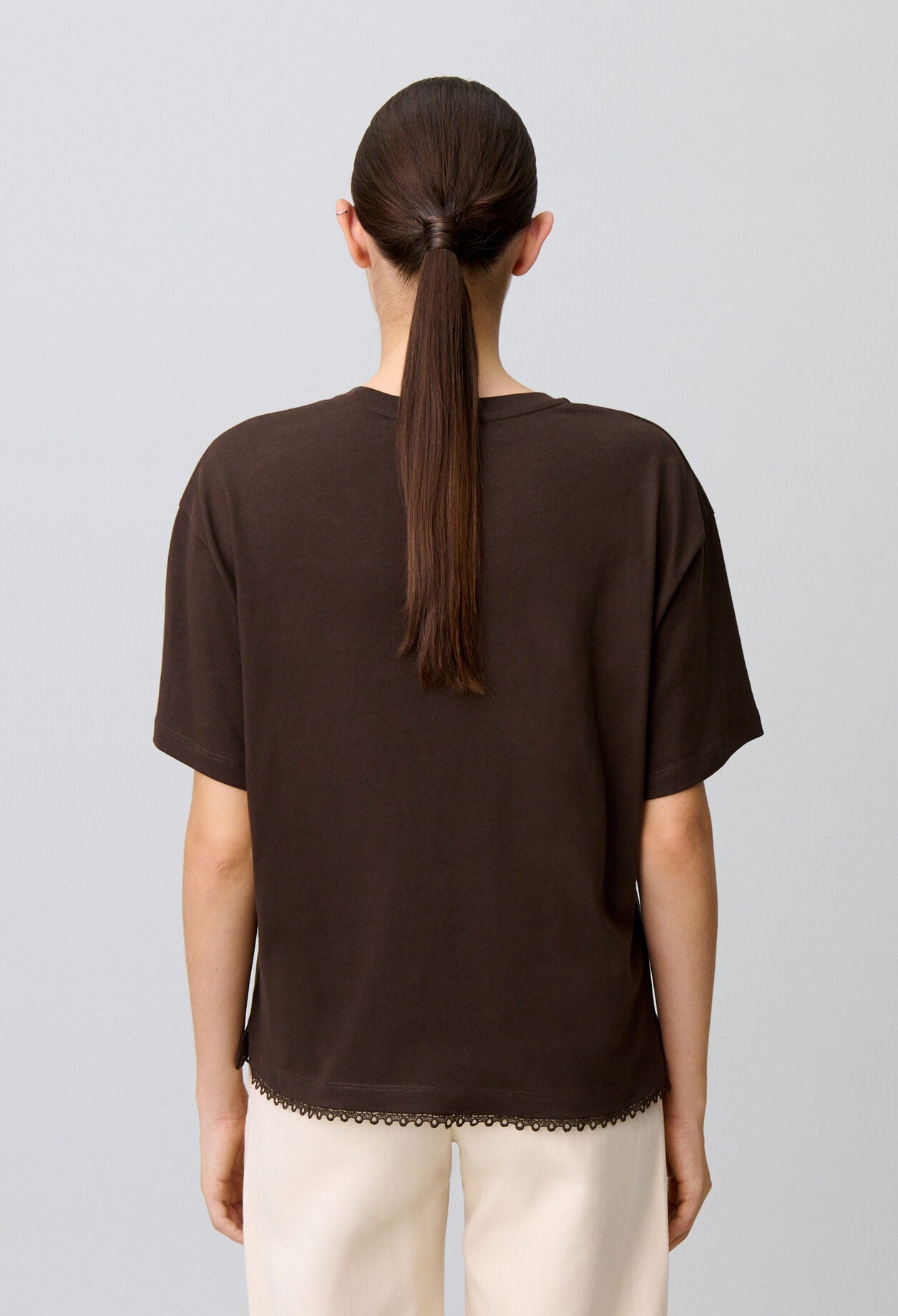 Tonal floral jersey T-shirt