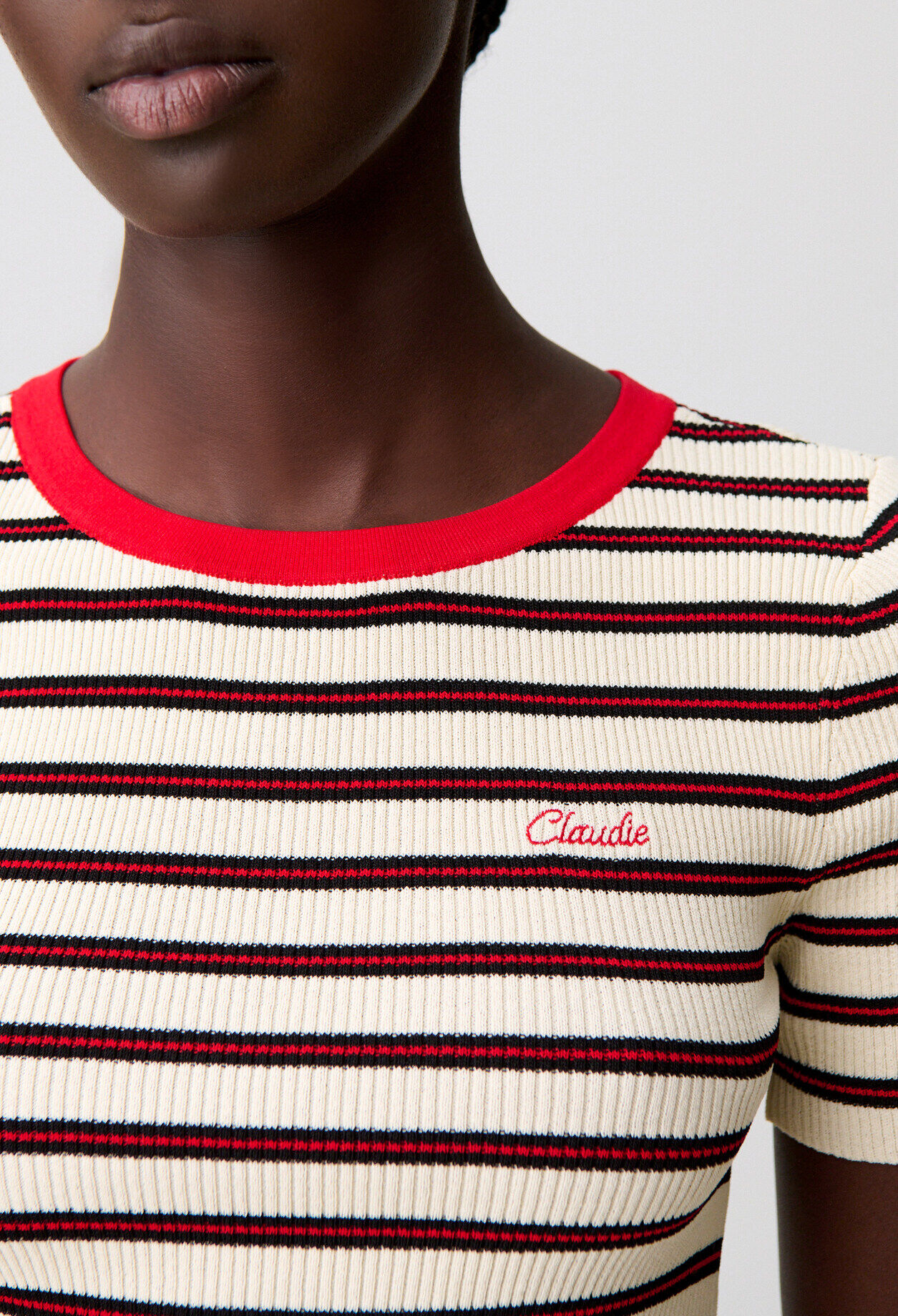 Tricolour striped T-shirt