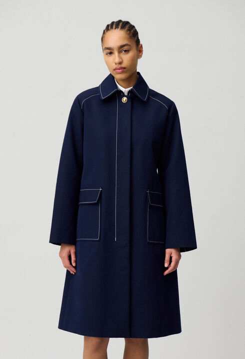 Belted mid-length trench