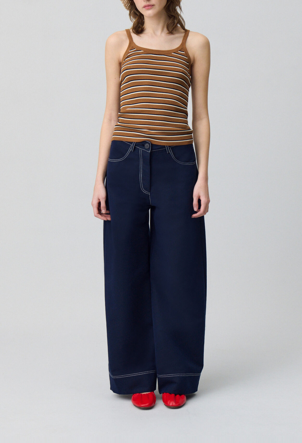 Striped Fine Knit Tank Top