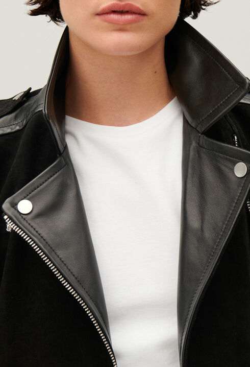 Black leather jacket