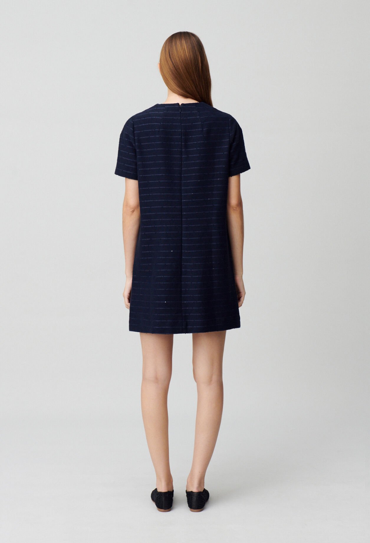 Striped straight short dress
