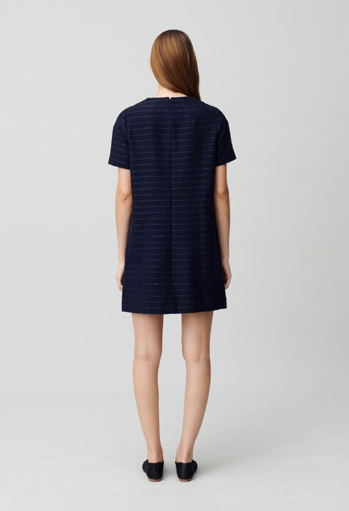 Striped straight short dress