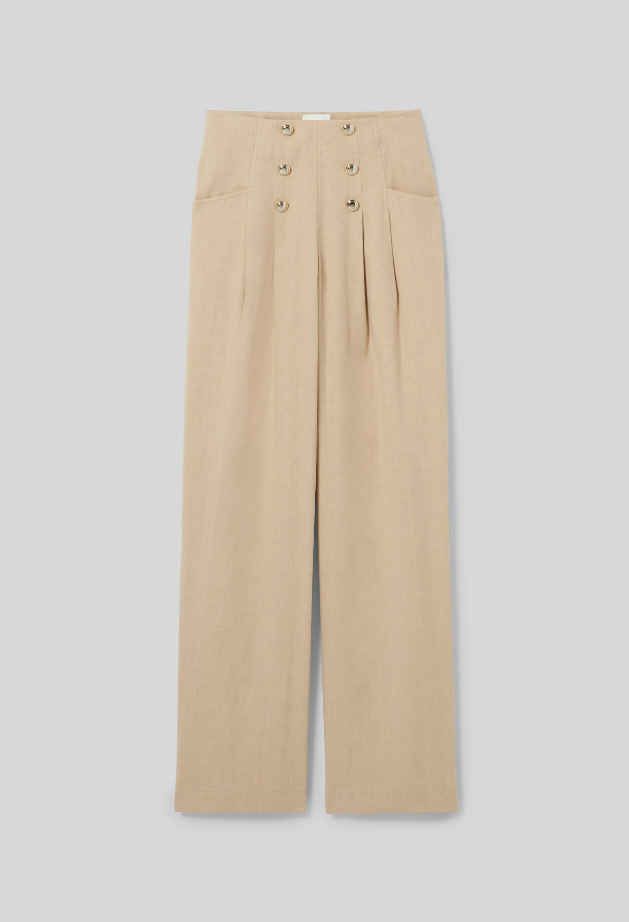 Buttoned linen trousers