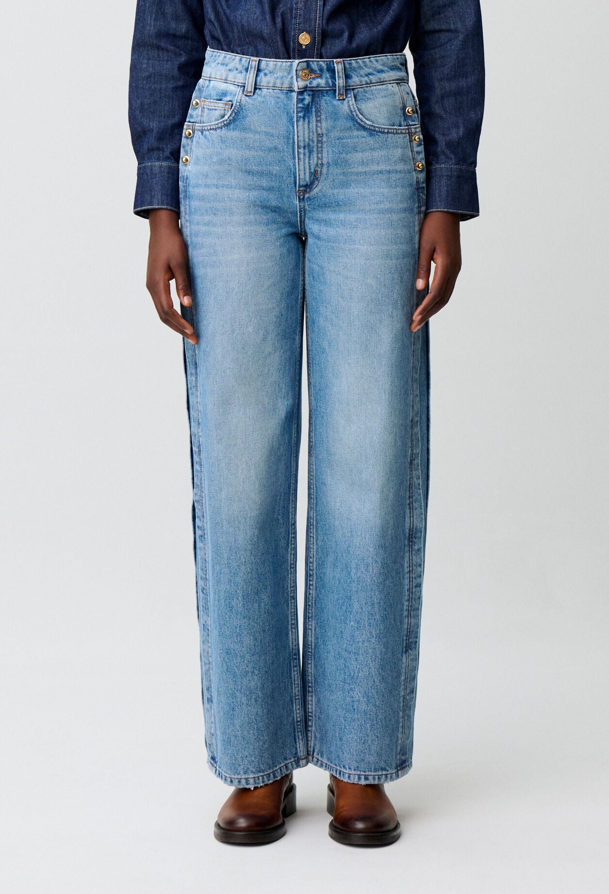 Organic cotton jeans gold details
