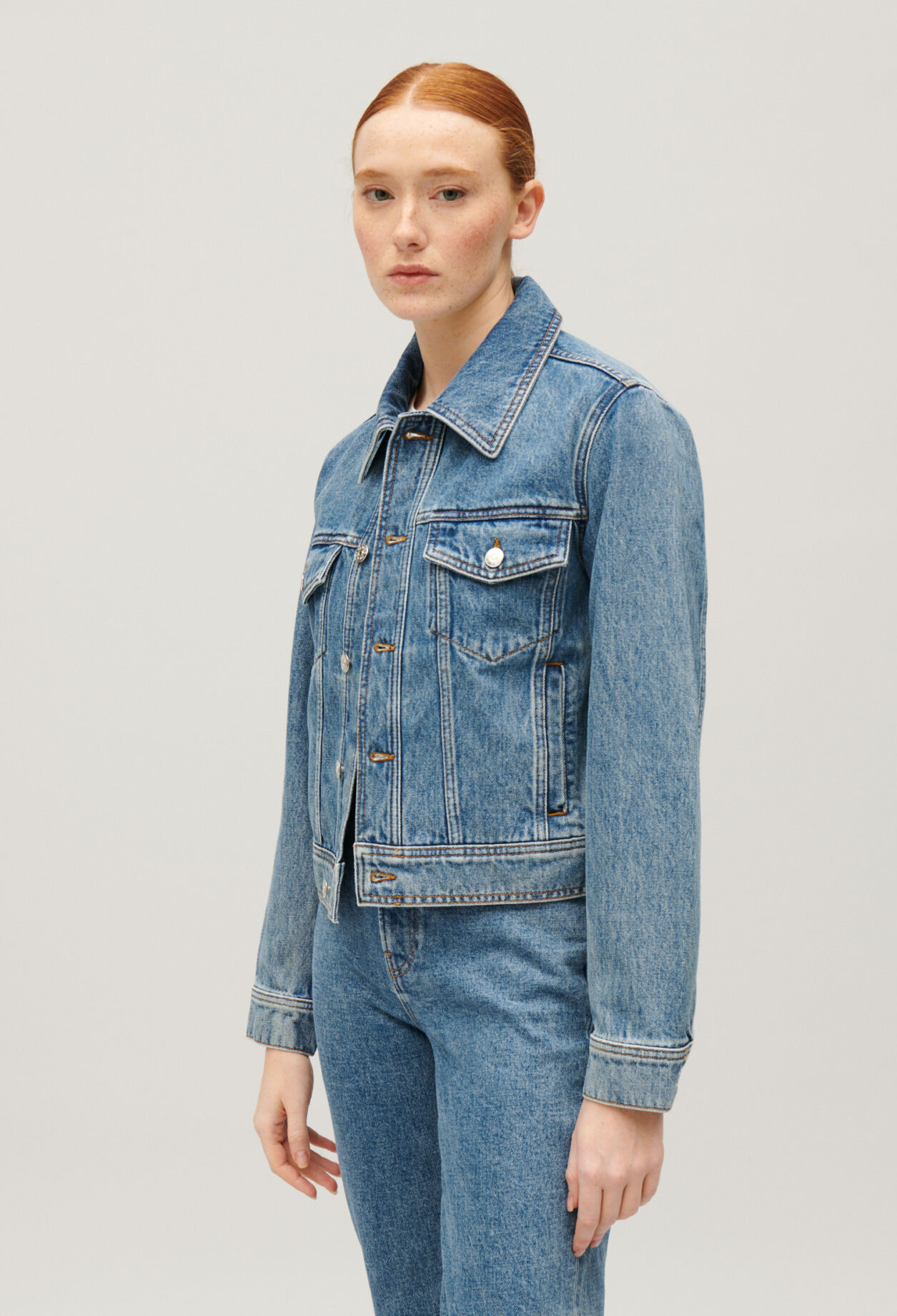 Blue straight leg denim jacket for women Claudie Pierlot