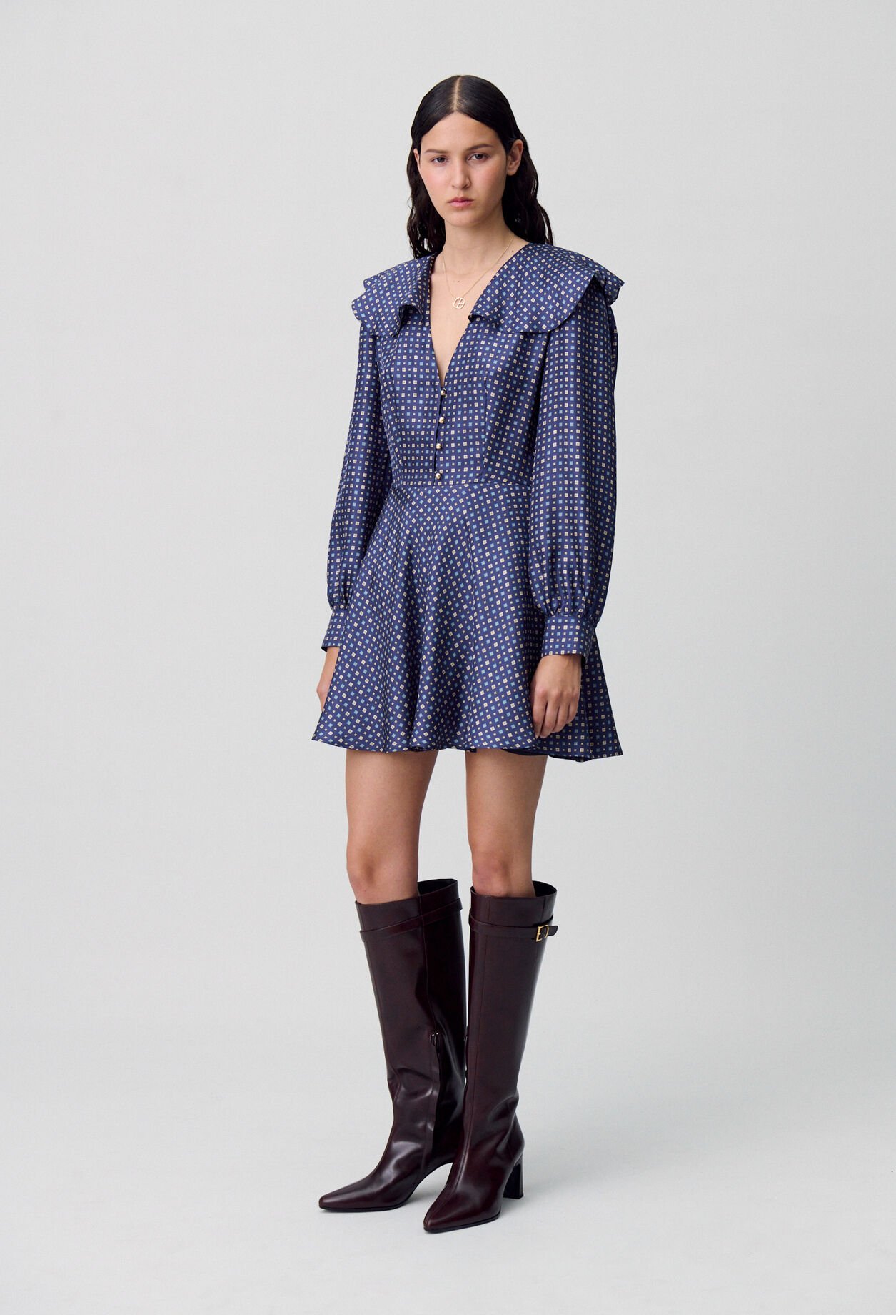 Printed Silk Mini Dress