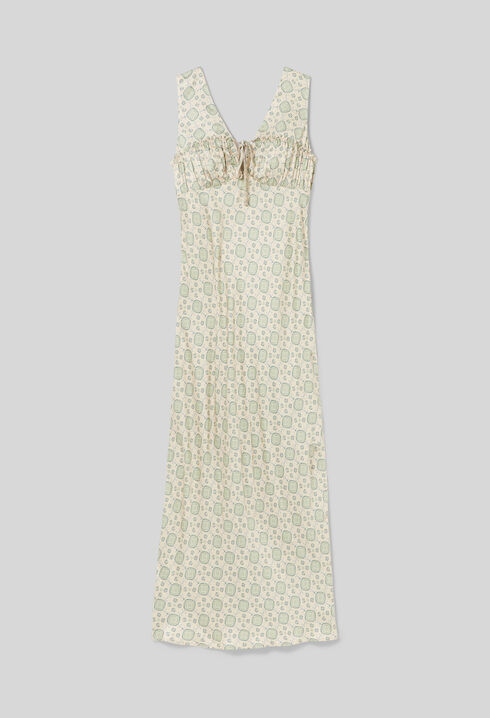 Patterned satin dress