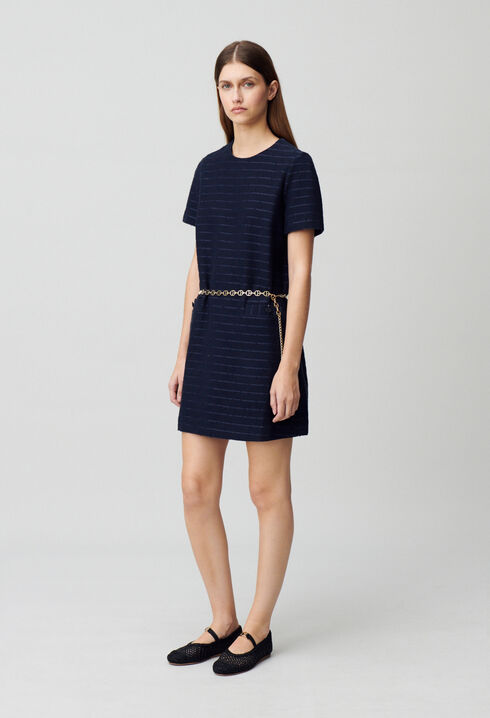 Striped straight short dress