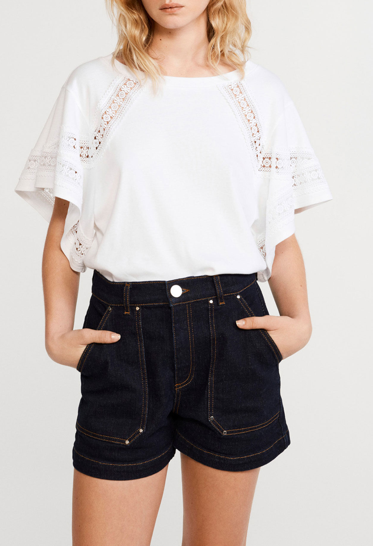Cropped organic cotton T-shirt