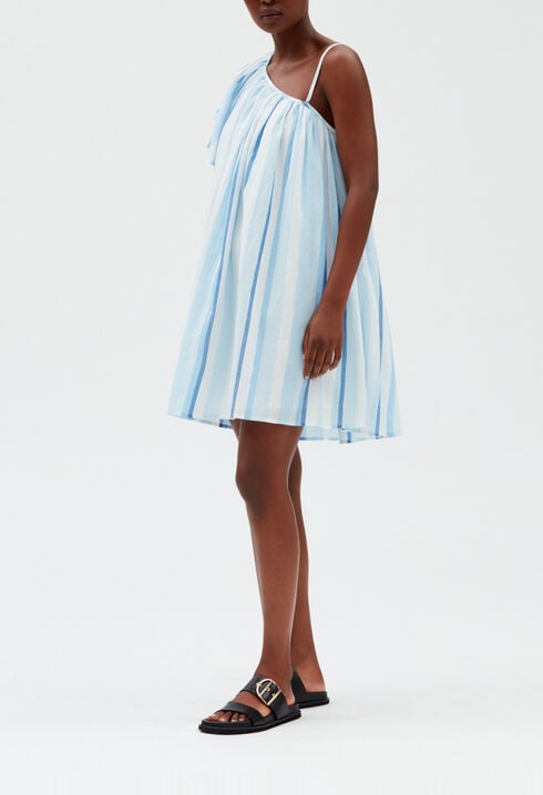 Blue asymmetrical short dress