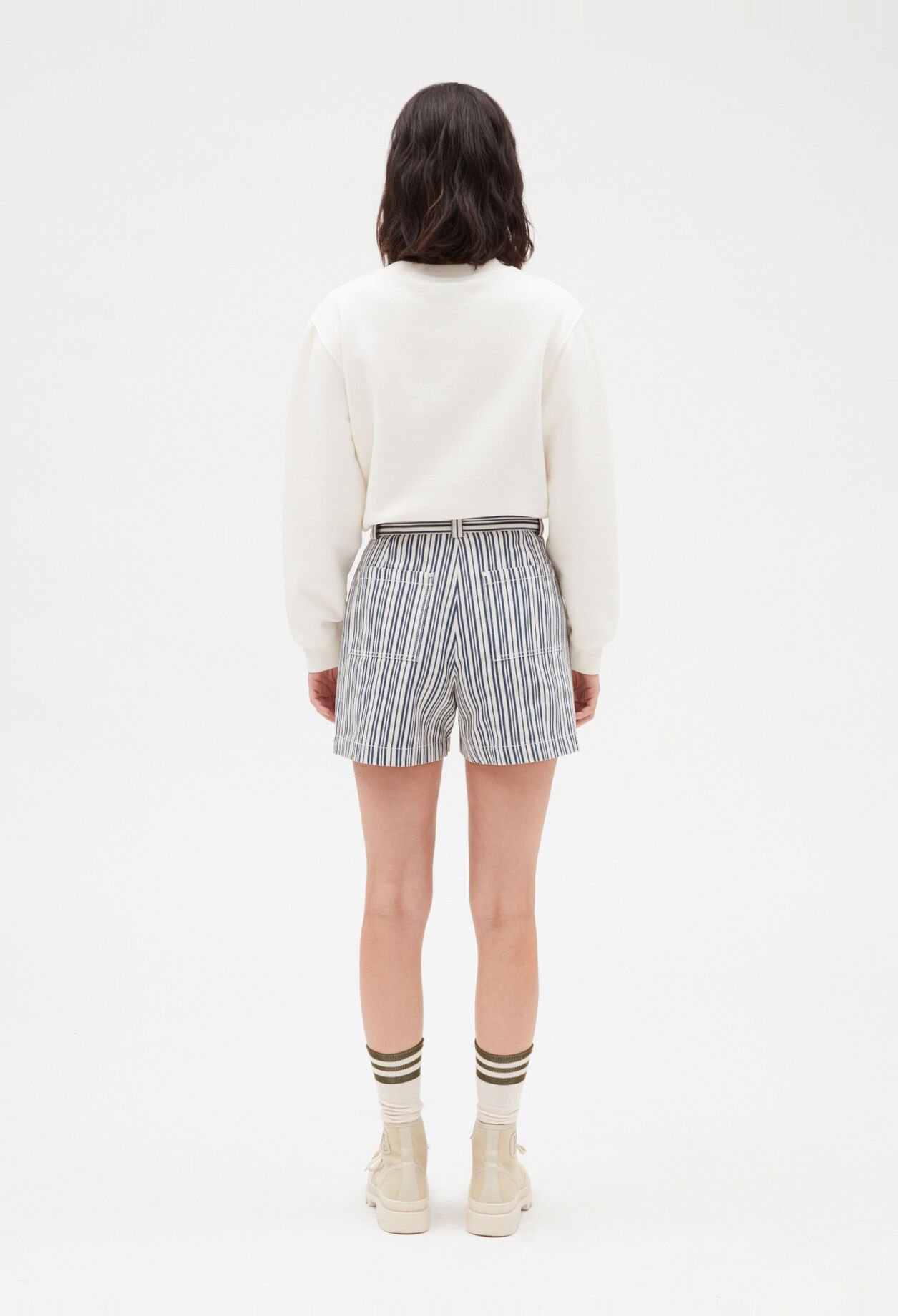 Two-tone striped shorts