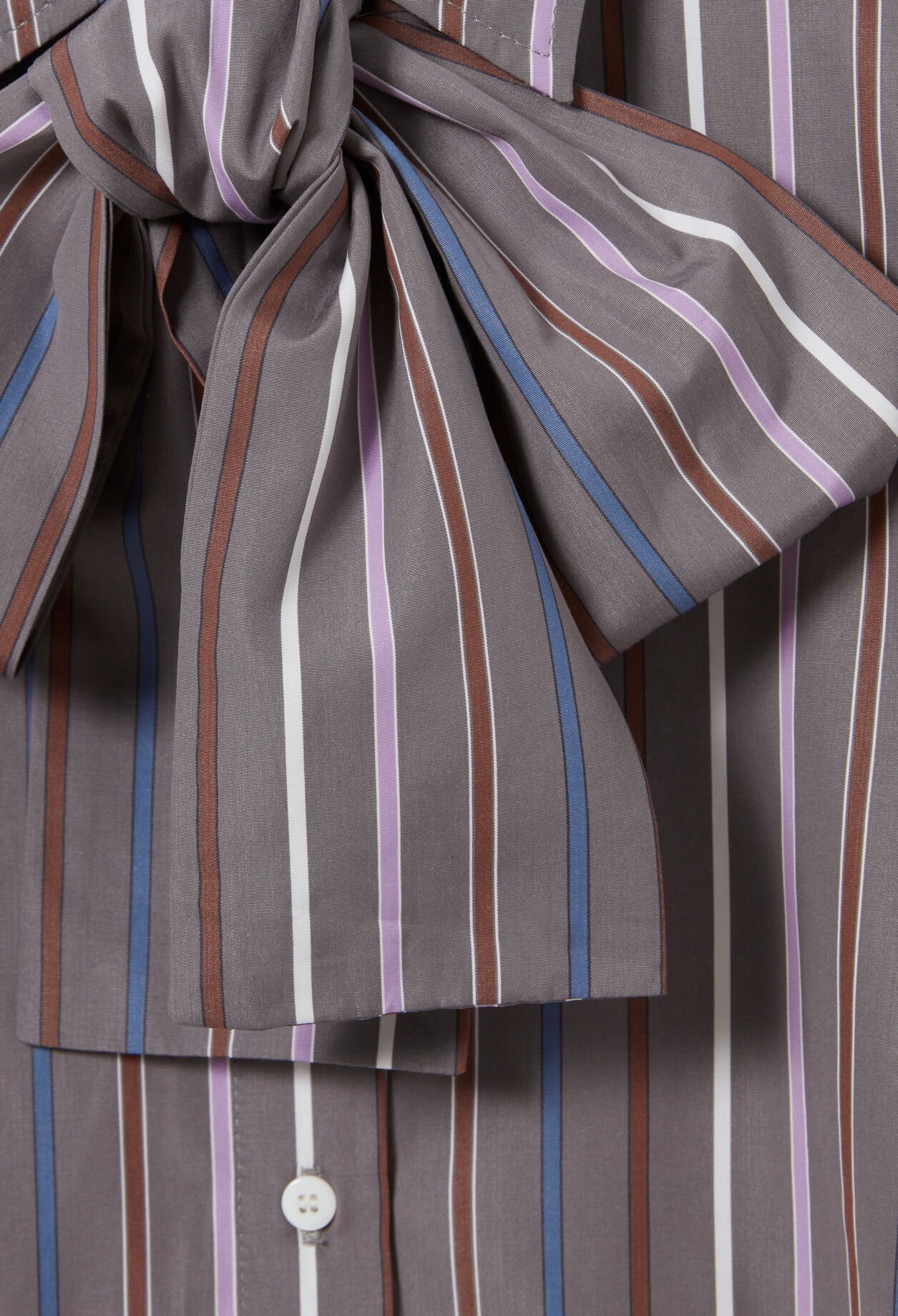 Striped Tie-Neck Blouse
