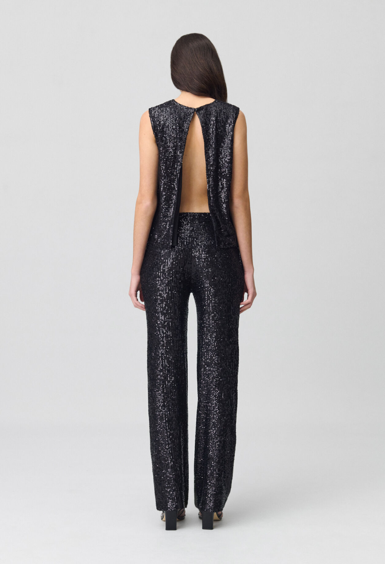 Black sequin top