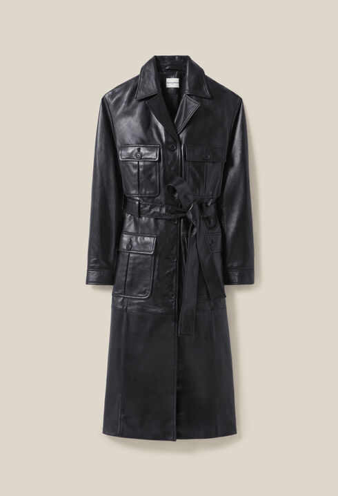 Leather Trench w/ Tailored Collar