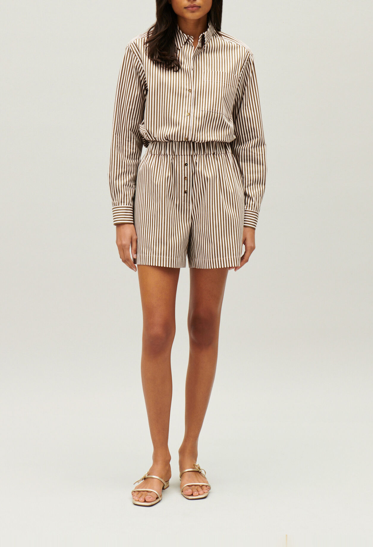 Bronze striped shorts