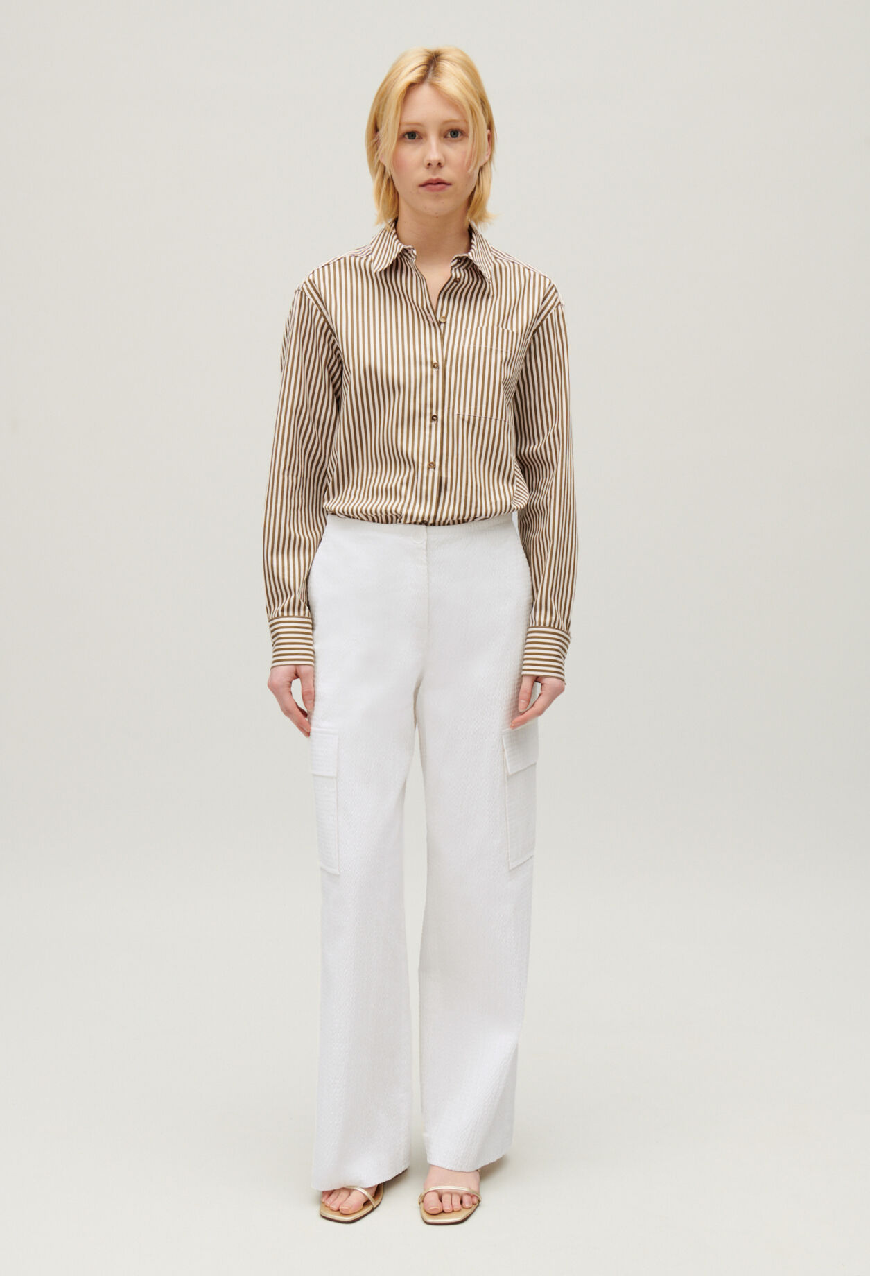 White cargo trousers