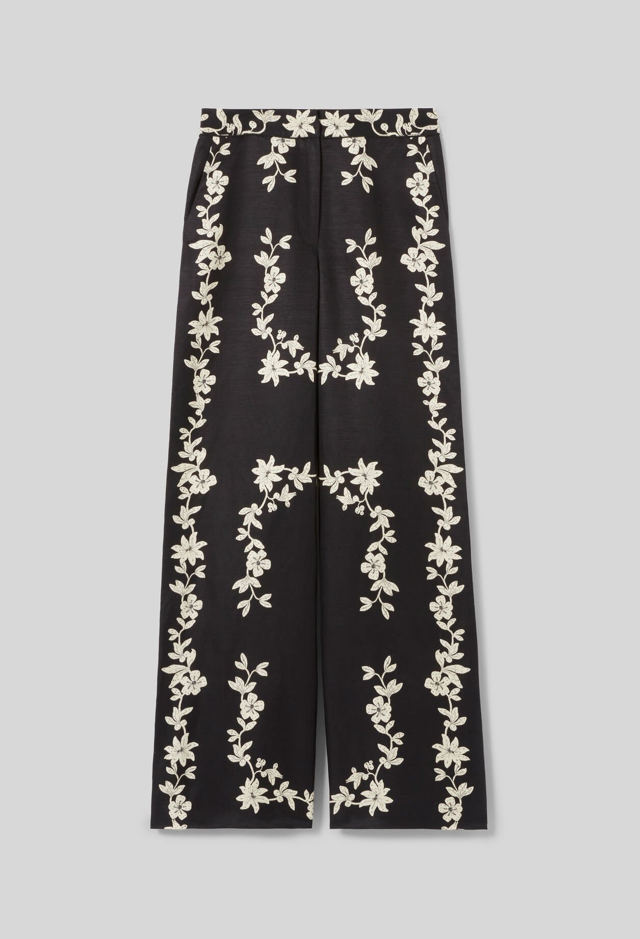 Floral wide-leg trousers