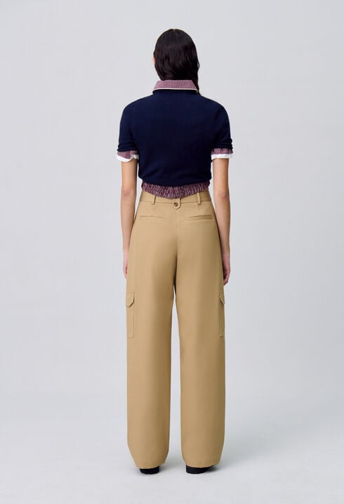 Wide-Leg Straight Cargo Trousers