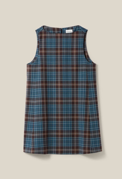 Sleeveless checked mini dress