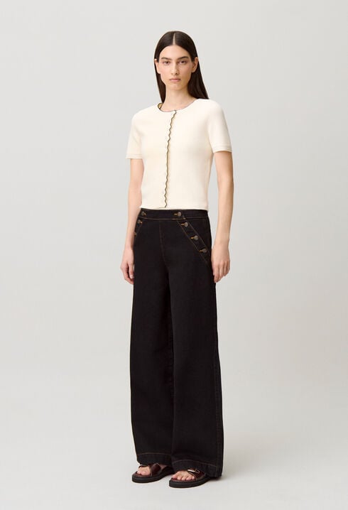 Contrast knit cardigan