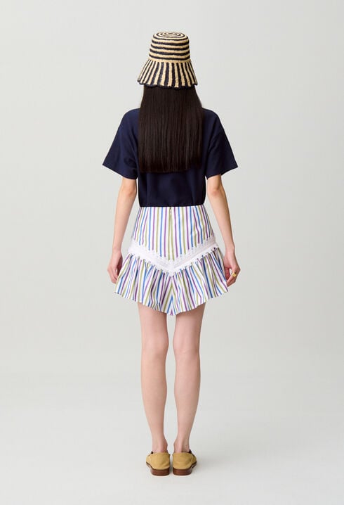 Short striped skirt