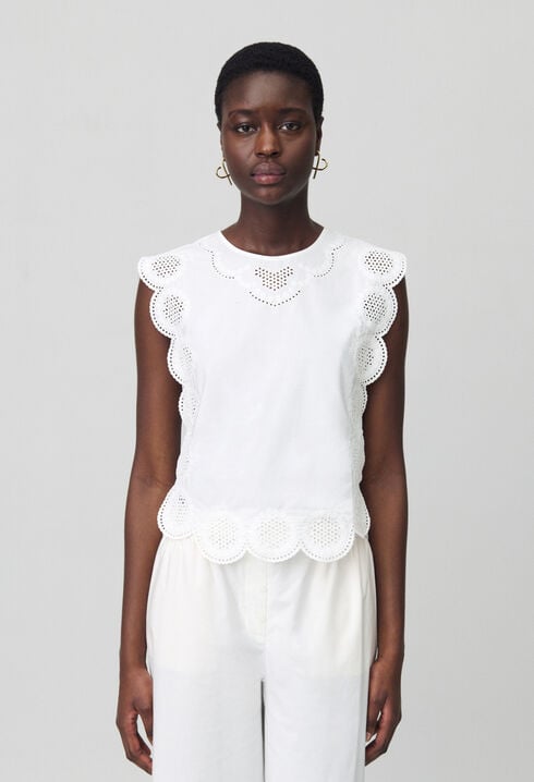 Sleeveless Embroidered Blouse