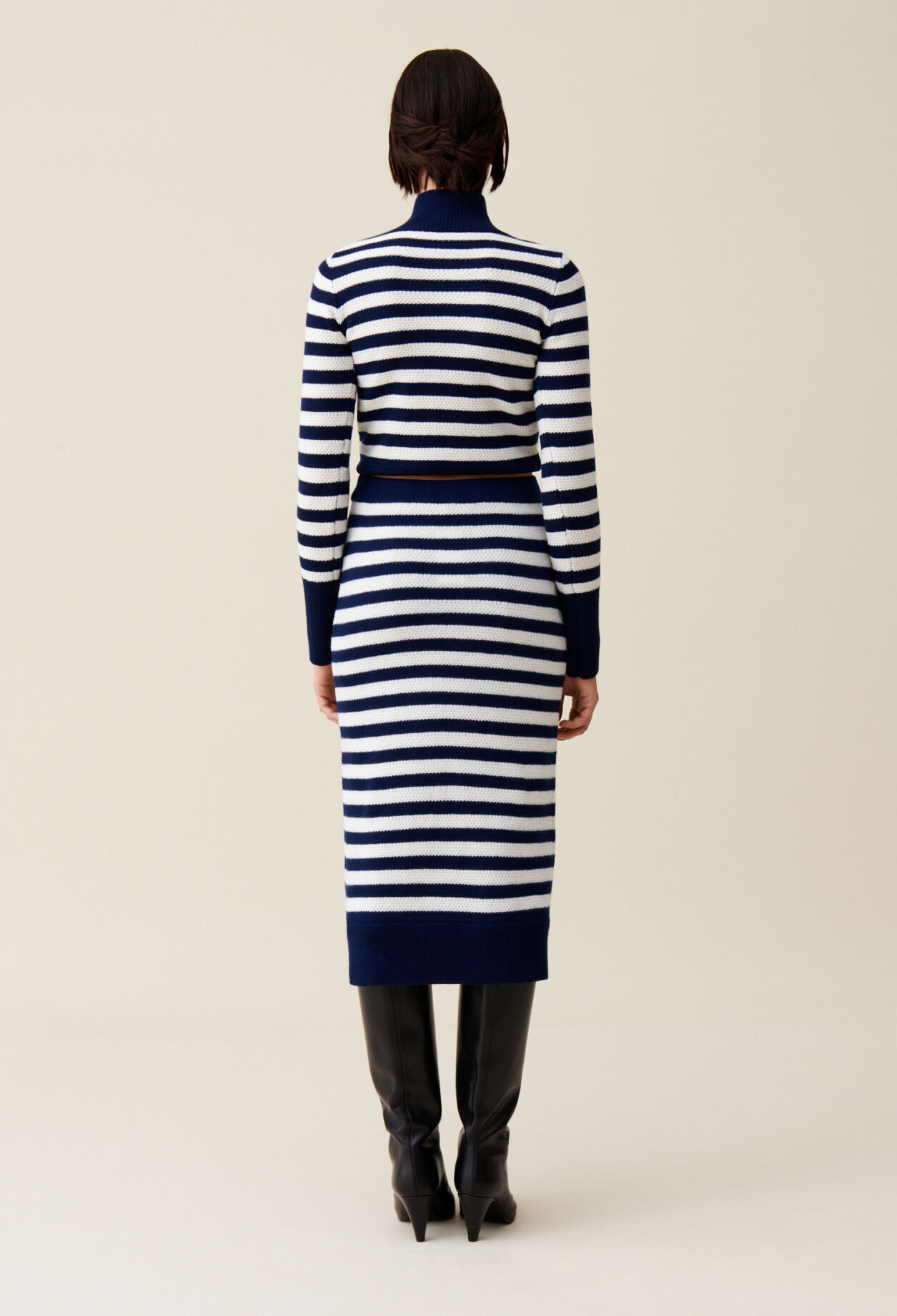 Striped knit sailor skirt