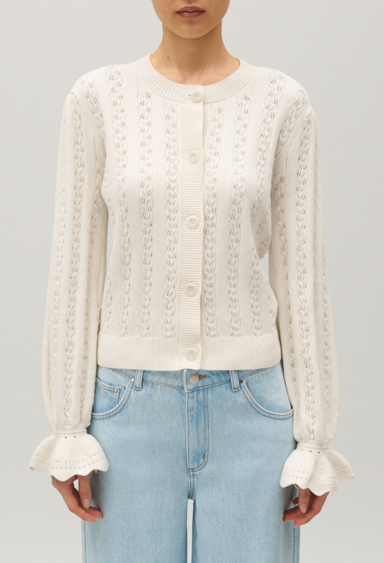 Ecru knitted cardigan