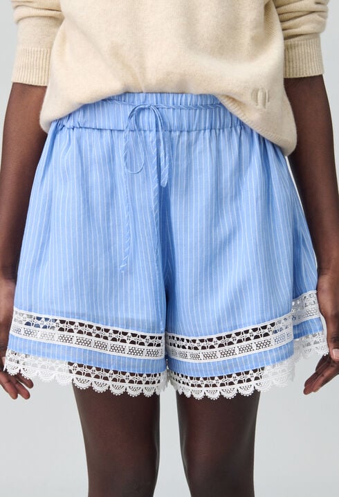 Striped Lace Shorts