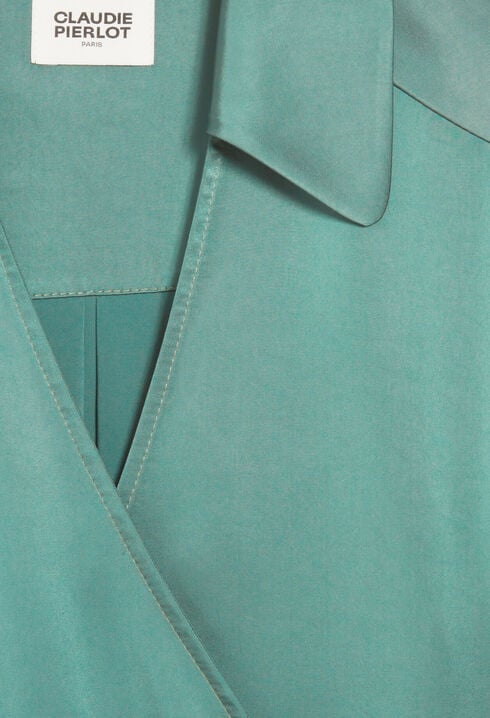 Green wrapover blouse