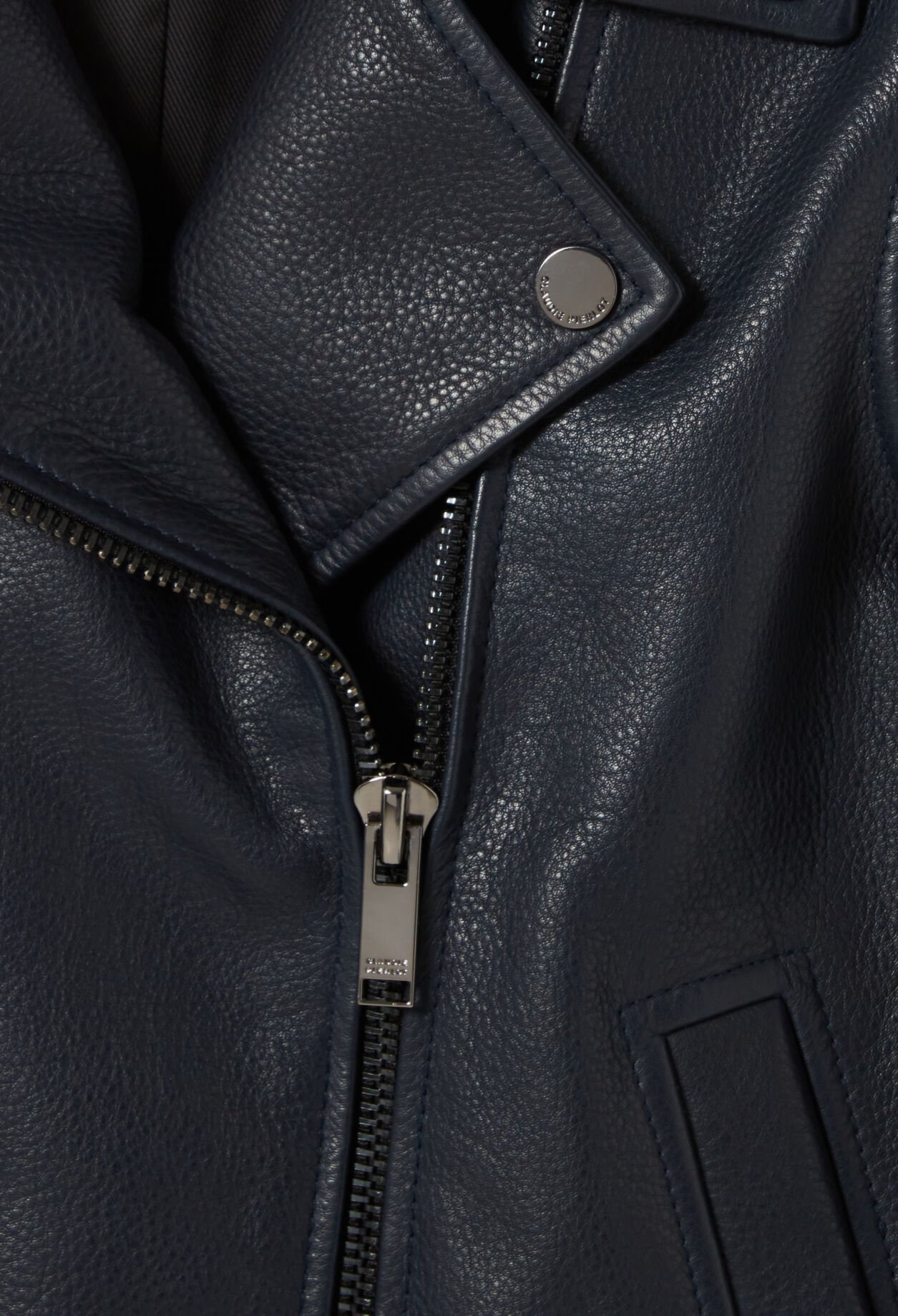 Black grained leather jacket