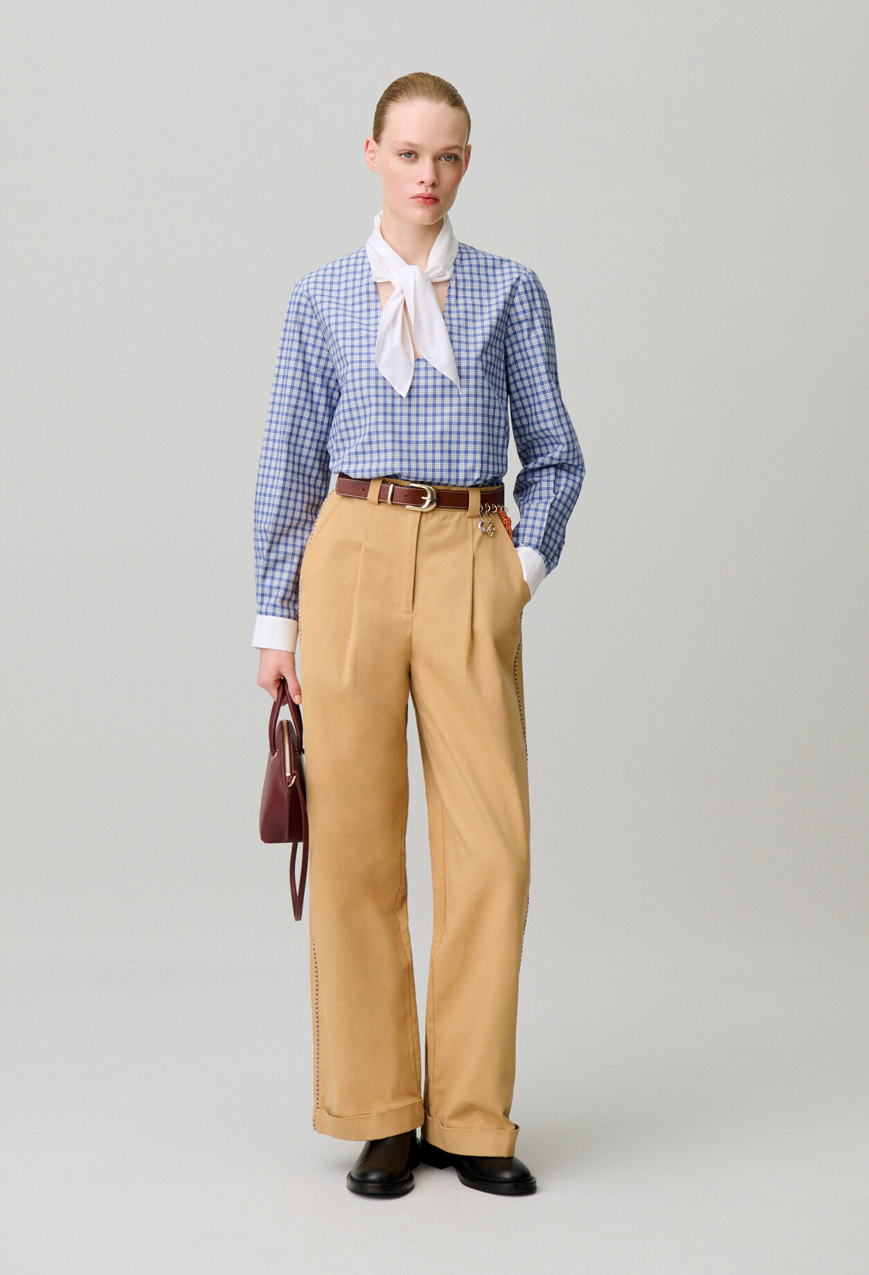 Checked poplin blouse