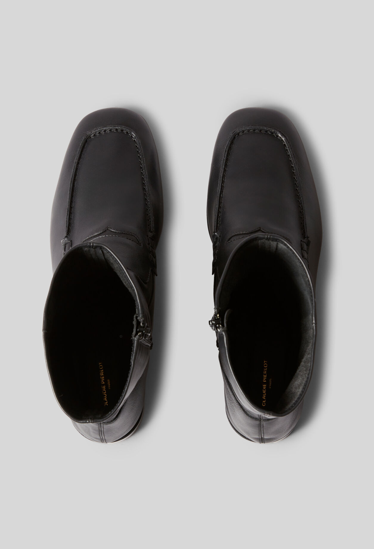 Leather Moccasin-Style Ankle Boots