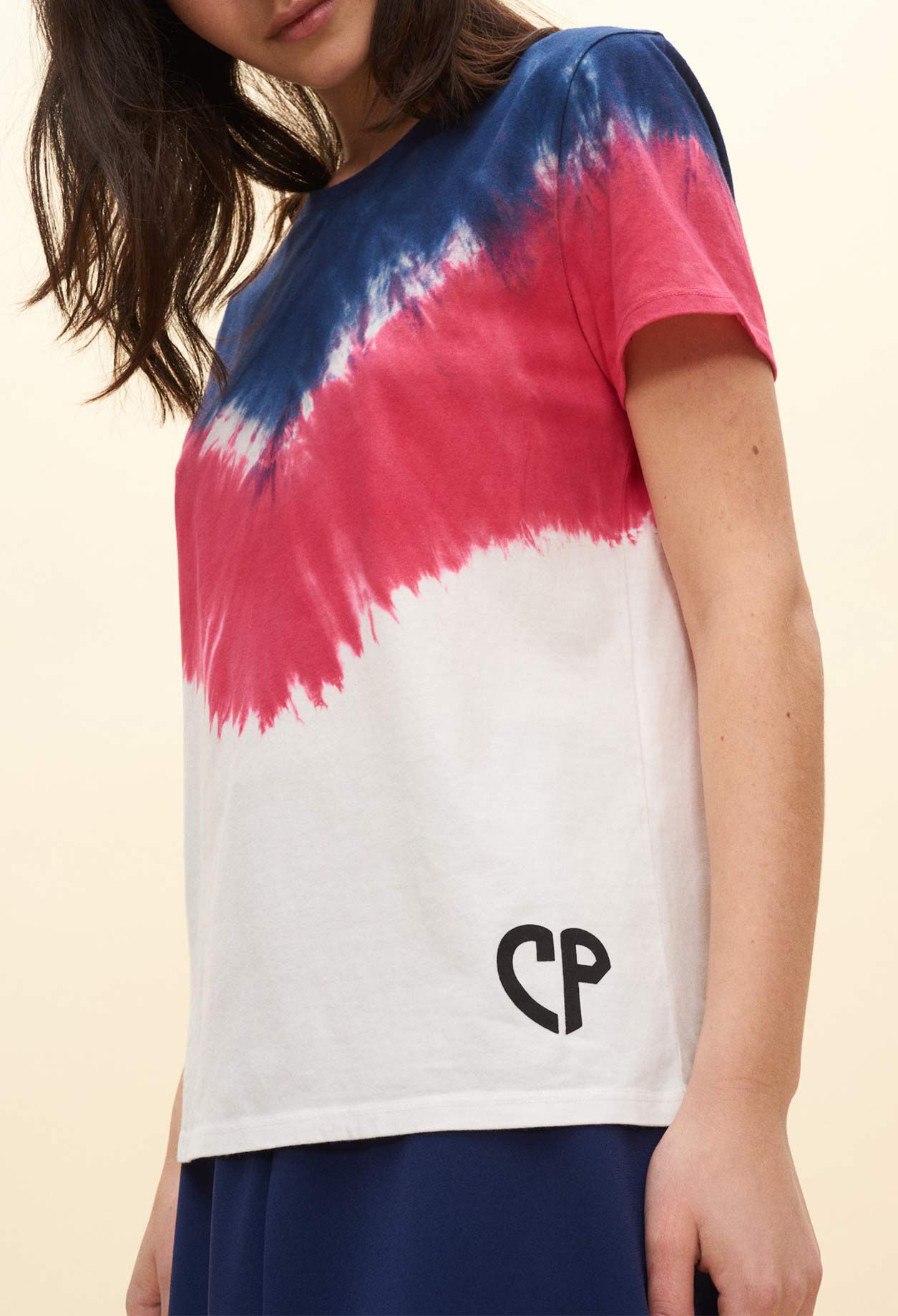 Geometric tie & dye T-shirt