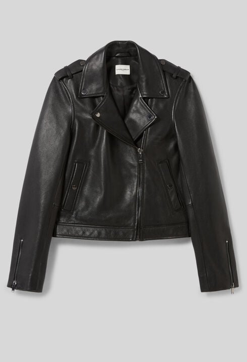Black grained leather jacket